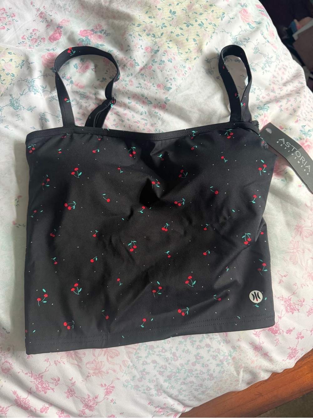 Astoria Black Cherry Print Crop Top